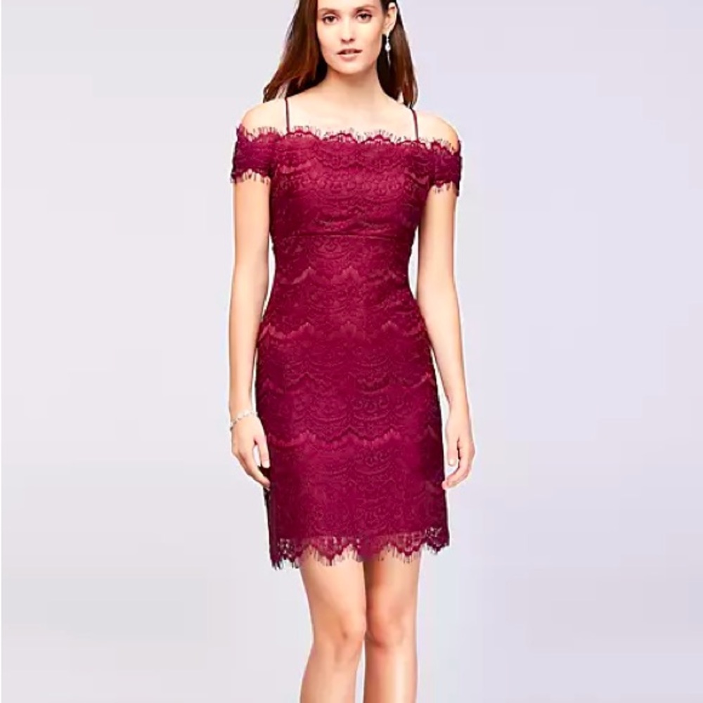 Morgan & Co lace off shoulders dress size 6